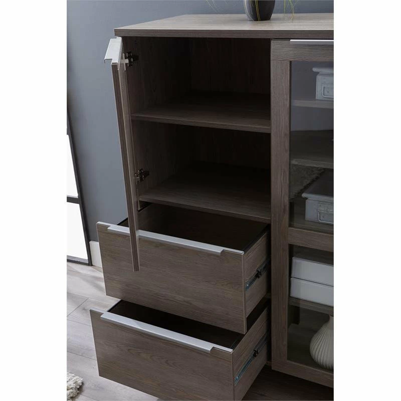 Best Pirce ⭐ Unique Furniture K118 Contemporary Highboard With Doors In Gray ⌛ 4 Best Pirce ⭐ Unique Furniture K118 Contemporary Highboard With Doors In Gray ⌛ - Image 4