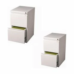 Deals 🤩 Home Square Value Pack (Set Of 2) 2 Drawer Mobile File Cabinet In White 😀