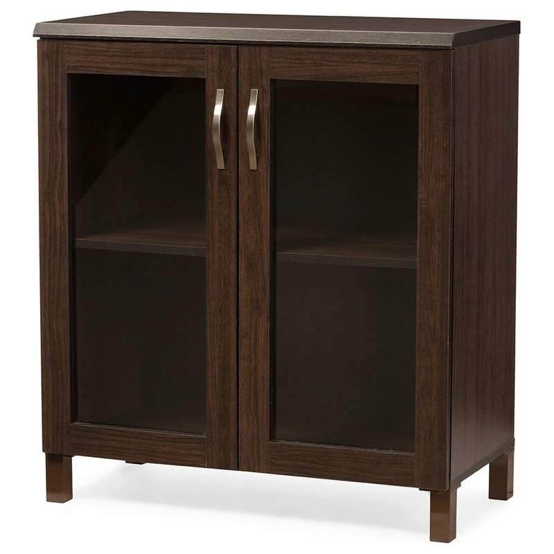 Promo 🛒 Baxton Studio Sintra And Dark Brown Sideboard Storage Cabinet With Glass Doors 😉 2 Promo 🛒 Baxton Studio Sintra And Dark Brown Sideboard Storage Cabinet With Glass Doors 😉 - Image 2