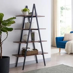 Best deal 🧨 Glitzhome 64.57"H 4-TierMetal/ Wooden Bookcases And Ladder Shelves, Walnut ✨ 29 Best deal 🧨 Glitzhome 64.57"H 4-TierMetal/ Wooden Bookcases And Ladder Shelves, Walnut ✨ -COASTER Shop 0be103e1001cf7ce 2849 w800 h800 b0 p0