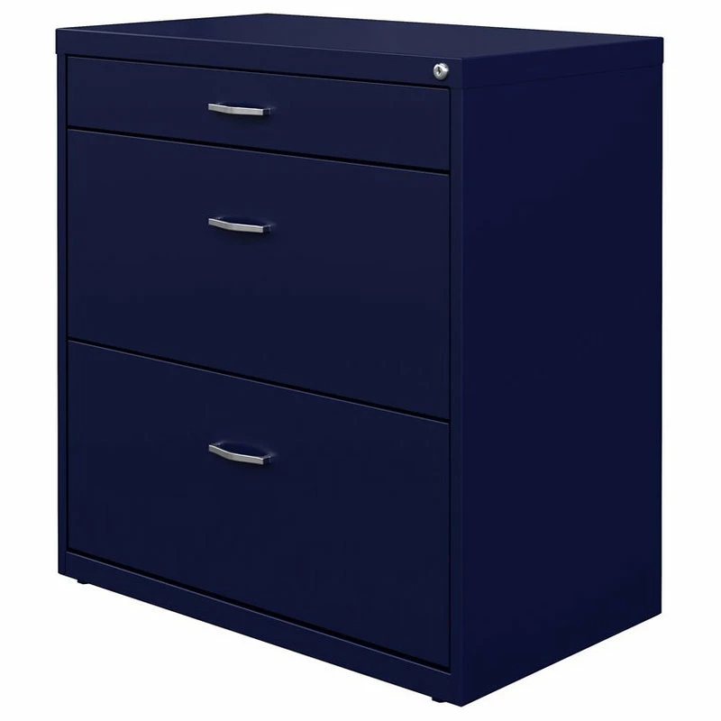Wholesale ✨ Hirsh Industries LLC Space Solutions 30"W Metal 3 Drawer Home Office File Cabinet Navy ✔️ 2 Wholesale ✨ Hirsh Industries LLC Space Solutions 30"W Metal 3 Drawer Home Office File Cabinet Navy ✔️ - Image 2