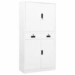 Hot Sale โค๏ธ Vida XL LLC VidaXL Office Cabinet White 70.9" Steel Office File Storage Cabinet Furniture ๐