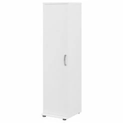 New 💯 Bush Business Furniture Universal Tall Narrow Storage Cabinet In White - Engineered Wood 🎁