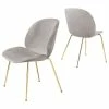 Best reviews of ⌛ Decor Love Set Of 2 Dining Chair, Brass Metal Legs With Light Gray Velvet Upholstered Seat 🔥
