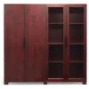 Brand new ❤️ Zuri Furniture 72” Modern Hayes Mahogany Walnut Wood Double Cabinet Storage Unit 😉