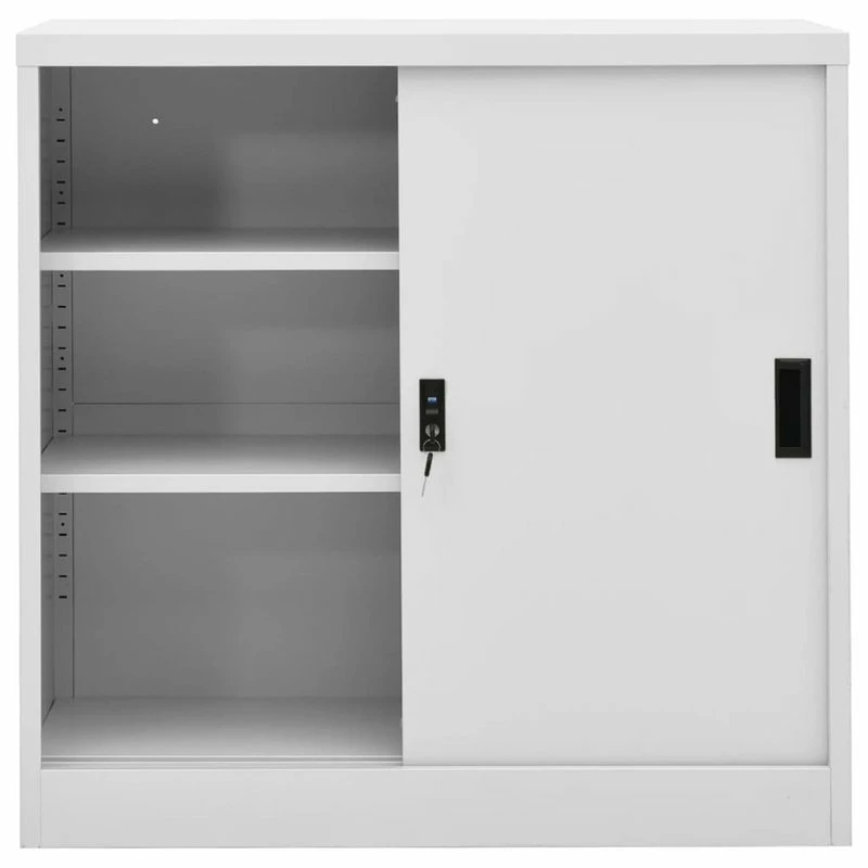 Wholesale ⌛ Vida XL LLC VidaXL Office Cabinet With Sliding Door Light Gray 35.4" Steel Side Cabinet 😍 3 Wholesale ⌛ Vida XL LLC VidaXL Office Cabinet With Sliding Door Light Gray 35.4" Steel Side Cabinet 😍 - Image 3