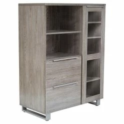 Best Pirce ⭐ Unique Furniture K118 Contemporary Highboard With Doors In Gray ⌛