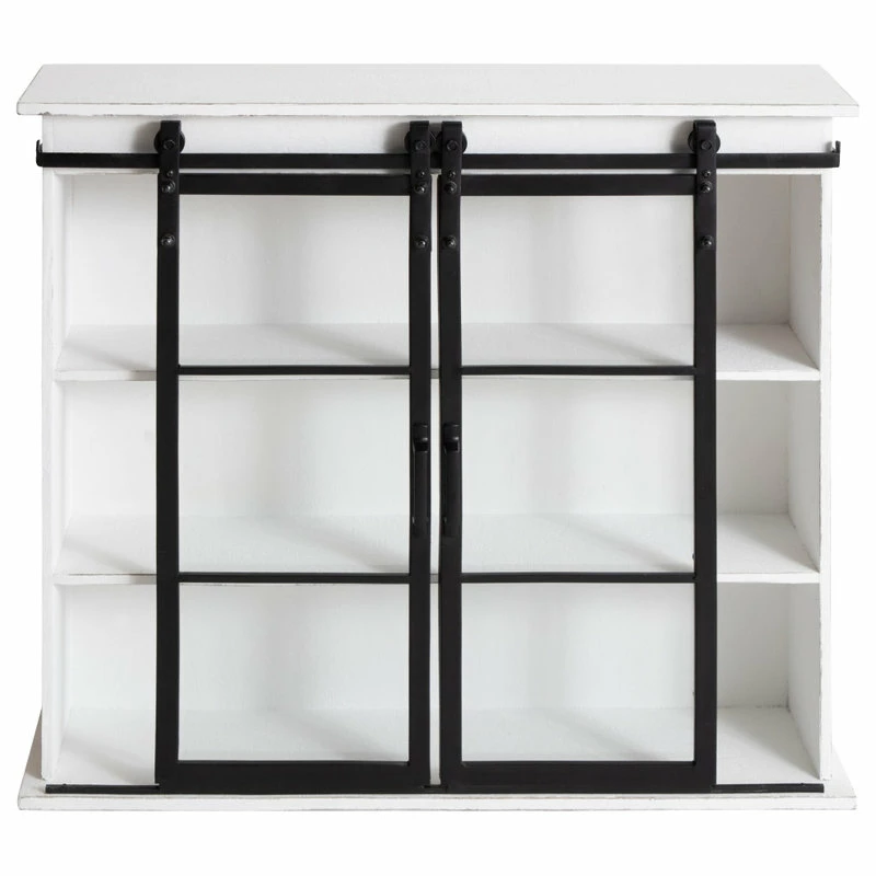 Promo โญ Uniek Barnhardt Wood Decorative Cabinet With Sliding Glass Doors, White ๐ฅ 2 Promo โญ Uniek Barnhardt Wood Decorative Cabinet With Sliding Glass Doors, White ๐ฅ - Image 2