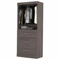 Discount 👍 Bestar 36" Storage Unit With 3-Drawer Set, Bark Gray 😀 -COASTER Shop 3ae11aa70c016987 1903 w800 h800 b1 p0