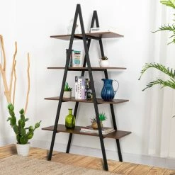 Best deal 🧨 Glitzhome 64.57"H 4-TierMetal/ Wooden Bookcases And Ladder Shelves, Walnut ✨ 27 Best deal 🧨 Glitzhome 64.57"H 4-TierMetal/ Wooden Bookcases And Ladder Shelves, Walnut ✨ -COASTER Shop 3e410f86001cf7ca 2849 w800 h800 b0 p0