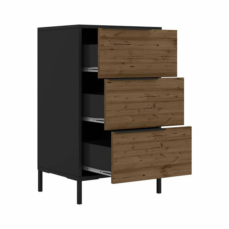 Promo ✨ Benzara, Woodland Imprts, The Urban Port The Urban Port 17.32" Metal Office Accent Storage Cabinet With 3 Drawers - Brown 😀 5 Promo ✨ Benzara, Woodland Imprts, The Urban Port The Urban Port 17.32" Metal Office Accent Storage Cabinet With 3 Drawers - Brown 😀 - Image 5