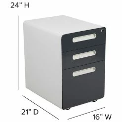 New 🔥 Offex 3-Drawer Filing Cabinet With Letter/Legal Drawer, White/Charcoal Faceplate 🌟 -COASTER Shop 4691d2180eb024ba 9627 w800 h800 b1 p0
