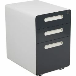 New ๐ฅ Offex 3-Drawer Filing Cabinet With Letter/Legal Drawer, White/Charcoal Faceplate ๐