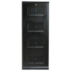 Promo ❤️ Eagle Furniture Coastal 4-Drawer File Cabinet, Black ⌛