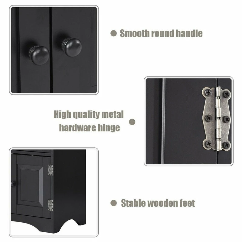 Budget ๐ Imtinanz Antique Accent Storage Cabinet With Adjustable Shelves, Black ๐ 2 Budget ๐ Imtinanz Antique Accent Storage Cabinet With Adjustable Shelves, Black ๐ - Image 2