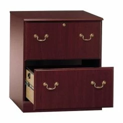Cheap 🔔 Bowery Hill 2 Drawer Executive Lateral File Cabinet In Cherry ✔️