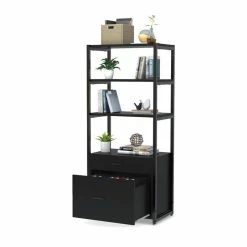 Deals โ๏ธ Tribesigns Tall Filing Cabinet, File Cabinet With Shelf, Black ๐ฏ