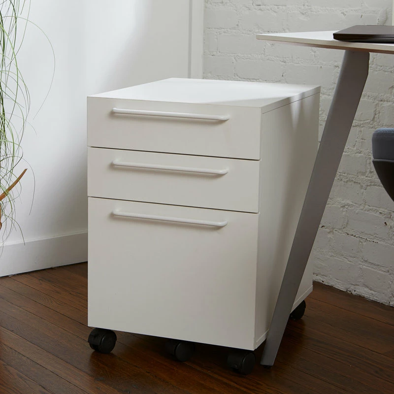 Deals 👏 Unique Furniture Sit-Stand Collection Wood Mobile Pedestal With Castors, White 👏 7 Deals 👏 Unique Furniture Sit-Stand Collection Wood Mobile Pedestal With Castors, White 👏 - Image 7