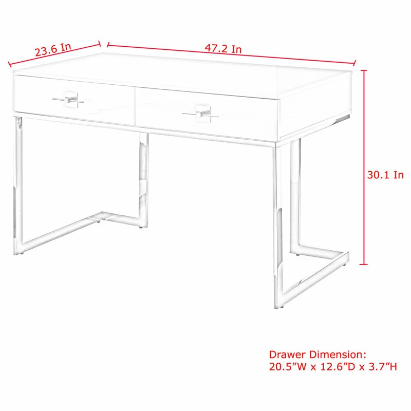 Discount ๐ Nicole Miller Moku Desk, 2 Drawers, White And Gold ๐คฉ 9 Discount ๐ Nicole Miller Moku Desk, 2 Drawers, White And Gold ๐คฉ - Image 9