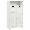 Buy 😉 Gymax Bathroom Floor Cabinet Wooden Storage Organizer Side Cabinet W/2 Drawer 2 😉