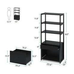 Deals ✔️ Tribesigns Tall Filing Cabinet, File Cabinet With Shelf, Black 💯 -COASTER Shop 6d21ce1001c04388 2859 w800 h800 b1 p0