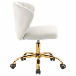 New 🧨 Meridian Furniture Finley Swivel And Adjustable Velvet Office Chair, Cream, Rich Gold Base 🔔 -COASTER Shop 764124e802682f21 4646 w800 h800 b1 p0