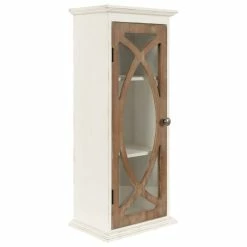 Coupon π Uniek Quinlan Decorative Wood Wall Cabinet, White/Brown, 12x8x28 β