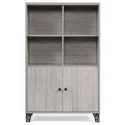 Flash Sale 💯 GDFStudio GDF Studio Justina Mid Century Modern Finished Fiberboard Cabinet, Gray Oak 🥰