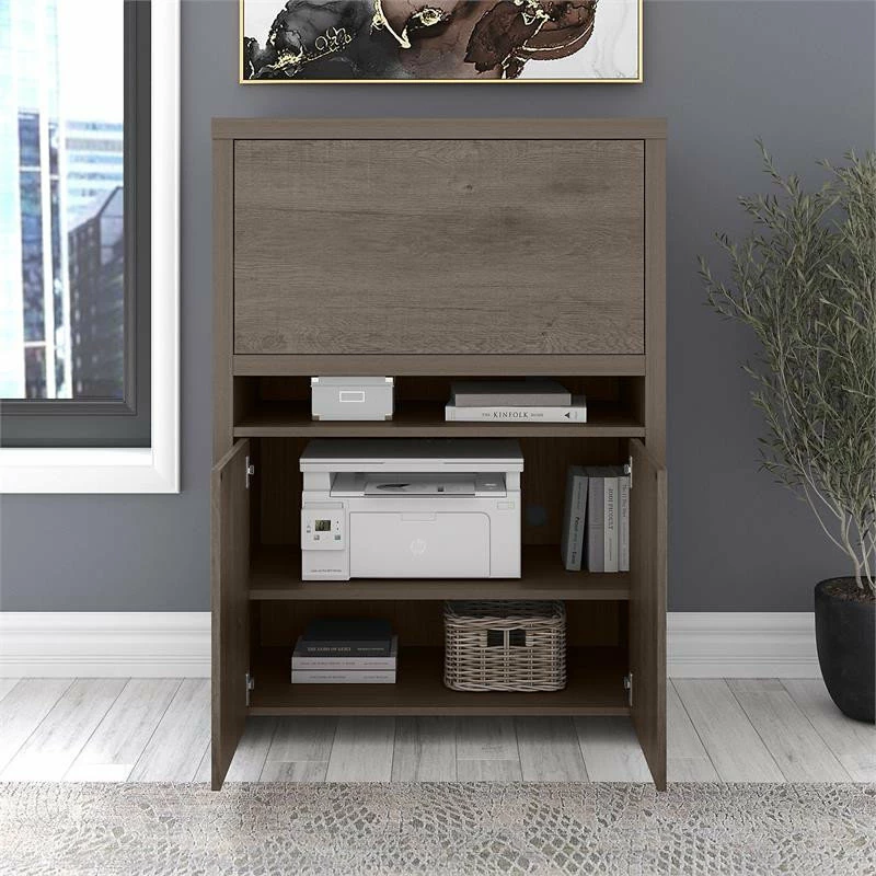 Discount โญ Bush Business Furniture Bristol Modern Secretary Desk With Storage In Restored Gray - Engineered Wood ๐ 5 Discount โญ Bush Business Furniture Bristol Modern Secretary Desk With Storage In Restored Gray - Engineered Wood ๐ - Image 5