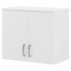 Promo ⌛ Bush Business Furniture Universal Wall Cabinet With Doors And Shelves In White - Engineered Wood ✔️