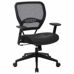 Brand new ⭐ Office Star Products Professional Dark Air Grid Back Managers Chair With Black Bonded Leather Seat 😍