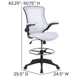 Promo ❤️ Flash Furniture Mid-Back White Mesh Ergonomic Drafting Chair With Adjustable Foot Ring And... 😉 -COASTER Shop a071e8db02c8379d 8017 w800 h800 b1 p0