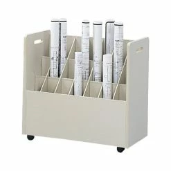 Flash Sale 🌟 Safco Products Safco 21 Compartment Mobile Wood Roll Files Organizer In Putty 😉