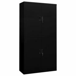 Deals ๐ฏ Vida XL LLC VidaXL Office Cabinet Black 70.9" Steel Storage Side File Cabinet Furniture ๐