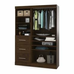 New ๐ฅฐ Bestar Pur 61" 2 Piece 3-Drawer Storage Unit In Chocolate ๐