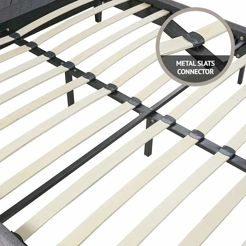 Brand new 💯 Decor Love Modern Platform Bed, Charcoal Upholstery & Diamond Tufted Headboard, Queen ❤️ 4 Brand new 💯 Decor Love Modern Platform Bed, Charcoal Upholstery & Diamond Tufted Headboard, Queen ❤️ - Image 4