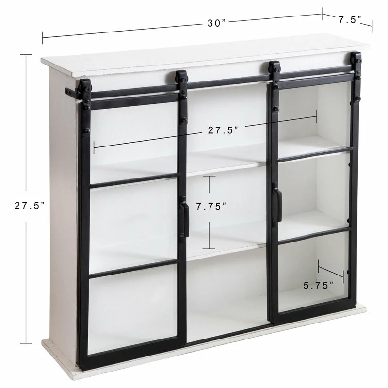 Promo โญ Uniek Barnhardt Wood Decorative Cabinet With Sliding Glass Doors, White ๐ฅ 4 Promo โญ Uniek Barnhardt Wood Decorative Cabinet With Sliding Glass Doors, White ๐ฅ - Image 4