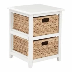 Top 10 👍 Office Star Products Seabrook Two-Tier Storage Unit Engineered Wood White Finish And Natural Baskets 👏