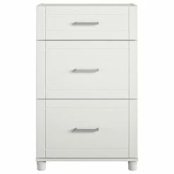 Hot Sale 🔥 SystemBuild Abington 24" 3 Drawer Base Cabinet, White 🎁
