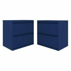 Flash Sale ๐ Home Square 2 Drawer Metal Lateral 101 Filing Cabinet Set In Navy (Set Of 2) ๐