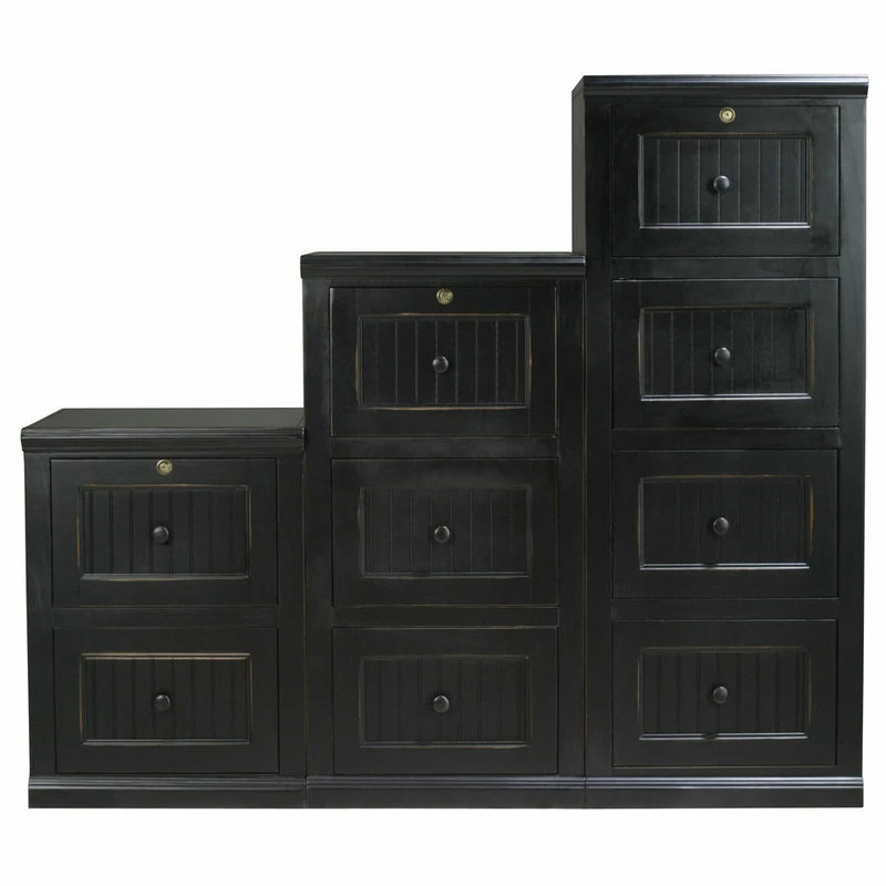 Promo ❤️ Eagle Furniture Coastal 4-Drawer File Cabinet, Black ⌛ 4 Promo ❤️ Eagle Furniture Coastal 4-Drawer File Cabinet, Black ⌛ - Image 4