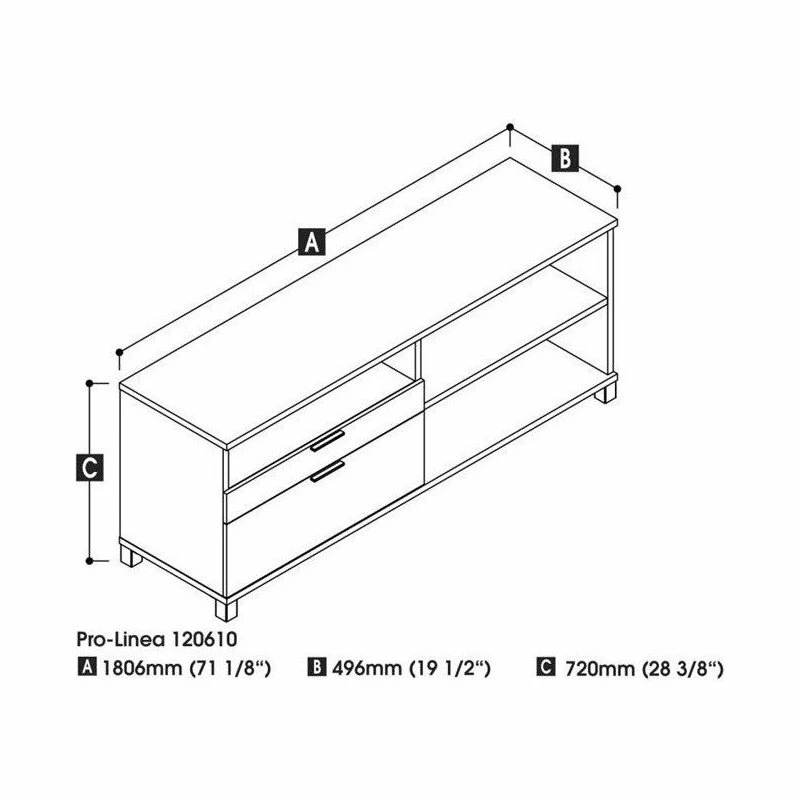 Flash Sale ๐ Bestar Pro-Linea Credenza With Doors In Bark Grey โจ 2 Flash Sale ๐ Bestar Pro-Linea Credenza With Doors In Bark Grey โจ - Image 2