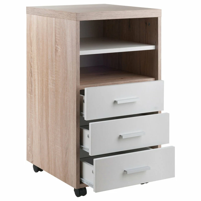 Discount 🎉 Winsome Kenner Mobile Storage Cabinet, 3-Drawer, 2-Shelf, Reclaimed Wood/White Finish ❤️ 2 Discount 🎉 Winsome Kenner Mobile Storage Cabinet, 3-Drawer, 2-Shelf, Reclaimed Wood/White Finish ❤️ - Image 2