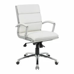 Best deal ❤️ Boss Office Products Boss Office Executive CaressoftPlus Chair With Metal Chrome Finish In Mid Back ❤️
