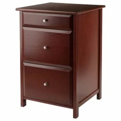 Outlet ๐ฅ Winsome Delta 3 Drawer File Cabinet In Walnut โจ