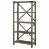 Brand new 💯 Walker Edison 64" Wood Farmhouse Metal X-Frame Bookcase - Grey Wash 👍