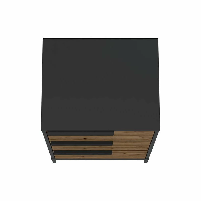 Promo ✨ Benzara, Woodland Imprts, The Urban Port The Urban Port 17.32" Metal Office Accent Storage Cabinet With 3 Drawers - Brown 😀 4 Promo ✨ Benzara, Woodland Imprts, The Urban Port The Urban Port 17.32" Metal Office Accent Storage Cabinet With 3 Drawers - Brown 😀 - Image 4