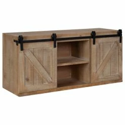 Promo 😍 Uniek Cates Decorative Wall Cabinet, Rustic Brown 30x10x14 😍