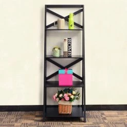 Top 10 👍 Costway 4-Tier Ladder Shelf Bookshelf Bookcase Storage Display Leaning Home 🎁 -COASTER Shop c4a106700bc971ee 6206 w800 h800 b0 p0