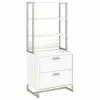 Wholesale 😉 Bush Business Furniture Method 2 Drawer Lateral File Cabinet With Shelves In White - Engineered Wood 👏